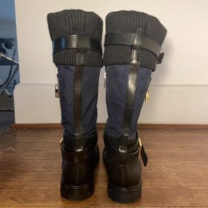 Tory Burch Women's Black and Navy Boots